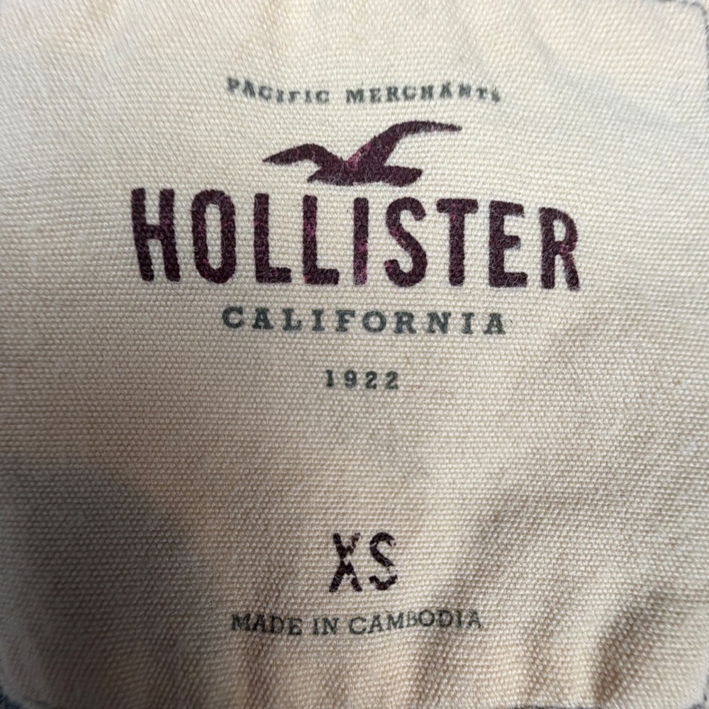 Y2K Hollister California Womens XS Gray Beach Sunset Graphic Long Sleeve V-Neck - Picture 3 of 3